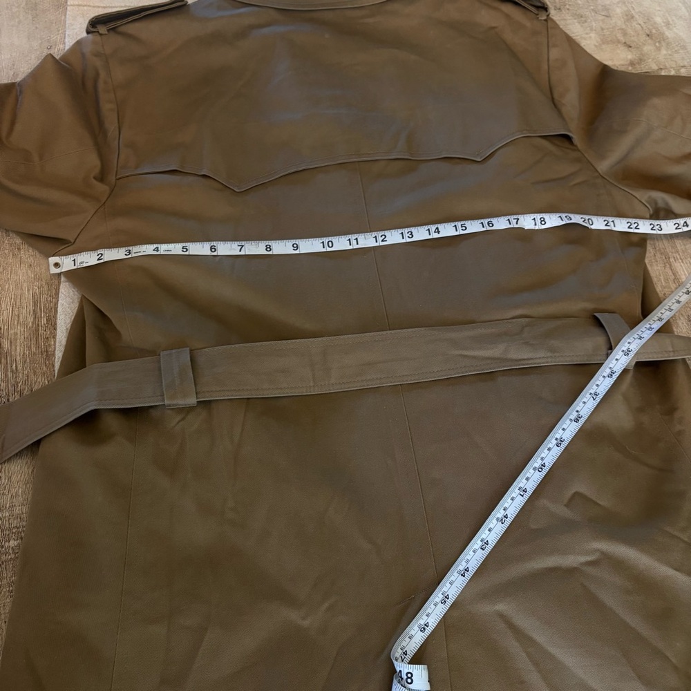 Dior Christian Dior Tan Khaki Vintage Cotton Wool Blend Trench Coat 40R Unisex - Picture 15 of 16
